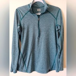 REI women's quarter zip jacket in green size large